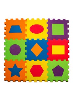 Buy 9-Piece Geometric Shapes Eva Puzzle Tile Play Mats 33 x 33centimeter in UAE