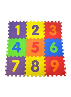 Buy 9-Piece Polimat Puzzle Numbers Game Tile Play Mats 33x33cm in UAE