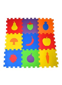 Buy 9-Piece Polimat Puzzle Fruits Game Tile Play Mats 33x33centimeter in UAE