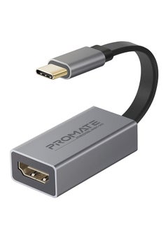 اشتري محول ميديا لينك إتش 1 من منفذ USB Type-C ألترا كومباكت إلى HDMI بدقة فيديو عالية الوضوح 4k، 30 هرتز لجهاز ماك بوك برو جوجل كروم بوك وسامسونج جالاكسي S10+ ونوت 8/ 9 وسيرفس بوك 2 رمادي/أسود في السعودية