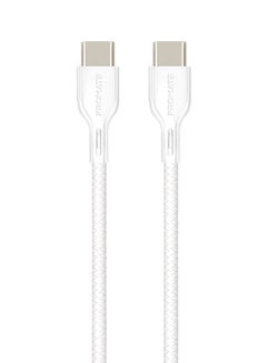 Buy USB-C Charging Cable, Ultra-Fast 60W Power Delivery USB Type-C 3A Sync and Charge Cable with 1.2 Meter Tangle Free Cord For MacBook Pro, Google Pixel XL, Nexus 5X/6P, PowerBeam-CC White in UAE