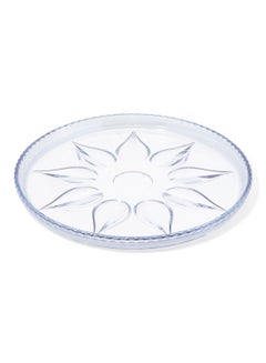 Buy 1-Piece Glass Plate Blue Clear 33 x 33 x 4centimeter in Saudi Arabia