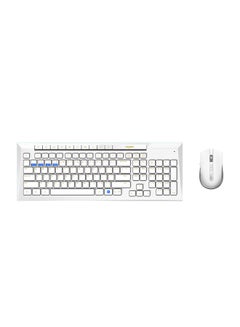 اشتري مجموعة ماوس ولوحة مفاتيح لاسلكية للكمبيوتر المكتبي أبيض في الامارات