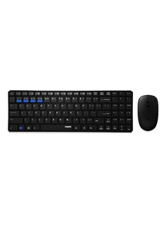 Buy Wireless Desktop Keyboard Mouse Combo Black in UAE
