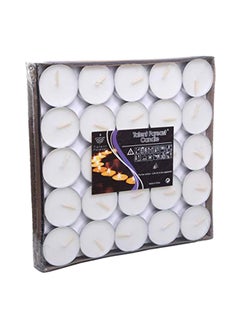 Buy 50-Piece Tea Light Scented Candle Set White 7x7inch in Egypt