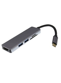 Buy 3 Hub USB Type C To Hdmi USB 3.0 Cable Adapter Grey in Saudi Arabia