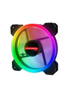 اشتري حافظة مستديرة بقطر 12 سم بإضاءة متعددة الألوان RGB لمروحة تبريد بالماء للكمبيوتر المكتبي متعدد الألوان في مصر