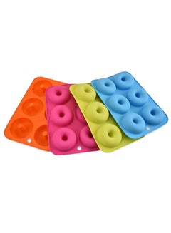 Buy 4-Piece Donut Baking Mould Set Multicolour 18 x 25.5centimeter in Saudi Arabia