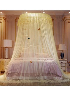 Buy Elegant Bed Canopy Net Polyester Cream 100centimeter in UAE