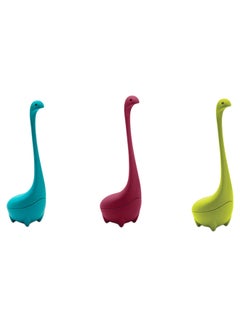 Buy 3-Piece Loch Ness Monster Tea Strainer Set Blue/Red/Green 15 x 4.8centimeter in Saudi Arabia