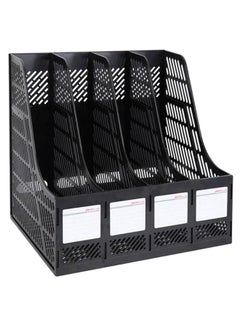 Buy 4-Grid Quadruple File Storage Rack Black in Saudi Arabia