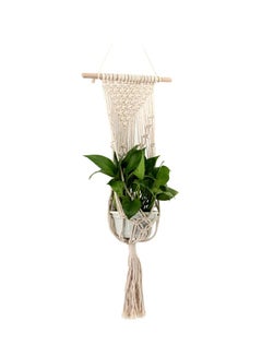 Buy Decorative Hanging Plant Pot Holder Beige 109x35x2centimeter in UAE