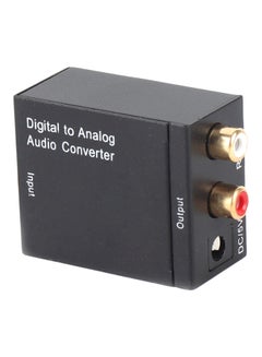 Buy Digital Optical Coaxial Toslink To Analog Audio Converter Cable Adapter Black in UAE