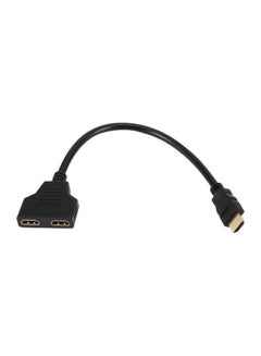Buy Portable HDMI Splitter Cable Male To Dual Female Black/Silver in Saudi Arabia