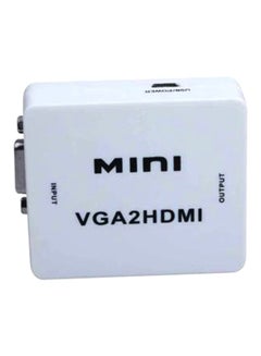 Buy VGA To HDMI Video Converter With Audio Adapter White in Saudi Arabia