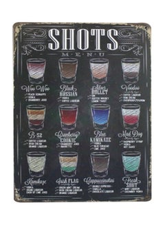 Buy Retro Shop Pub Coffee Shots Menu Wall Art Multicolour 20 x 30centimeter in Saudi Arabia