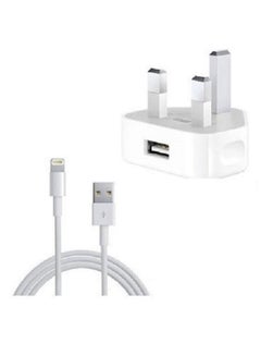 Buy 5W Power Adapter And Lightning To USB Cable White in Saudi Arabia
