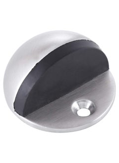 Buy Half Round Floor Mount Door Stopper Silver/Black in Saudi Arabia