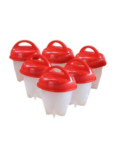 Buy 6-Piece Hard Boil Egg Boiler Set White/Red in Egypt