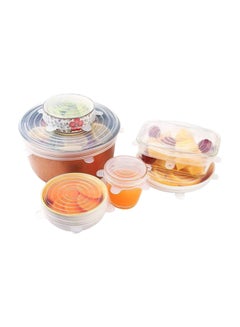 Buy 6-Piece Reusable Vacuum Lid Set Clear in Egypt