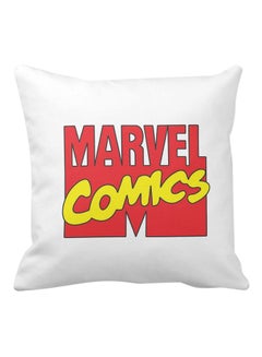 Buy Marvel Logo Printed Square Pillow White 40 x 40centimeter in UAE