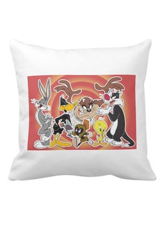 Buy LoonyToons Printed Square Pillow White 40 x 40cm in UAE