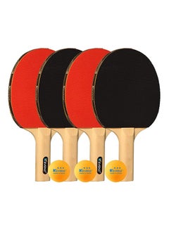 Buy 4-Piece Table Tennis Rackets And Ping Pong Paddles With Long Handle 10 x 5.9 x 0.95inch in Saudi Arabia