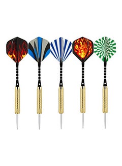 Buy Pack Of 5 Steel Tip Darts With Shaft And 5 Style Flight Plus Dart Sharpener in UAE