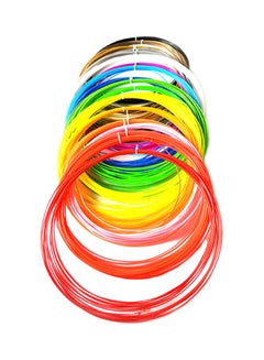 اشتري 10-Piece 3D Printing Pen Filament Set أخضر/أصفر/أزرق/أحمر 10 متر في الامارات