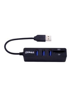 Buy Multi Port USB Hub With Card Reader Black in Saudi Arabia