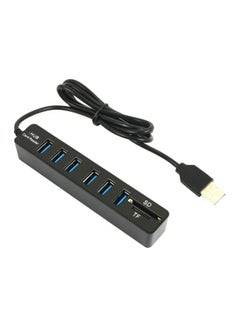 Buy Multi Port USB Hub With Card Reader Black in UAE