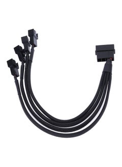 Buy 4-Pin Molex Male To PWM Male Extension Adapter Cable Black in Saudi Arabia