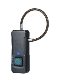 Buy USB Rechargeable Smart Fingerprint Anti-Theft Security Padlock Black/Silver in Saudi Arabia