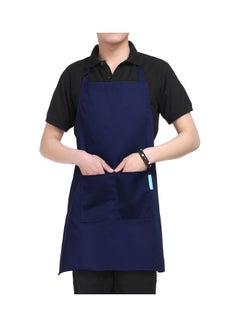 Buy Cooking Apron With Adjustable Neck Belt Navy Blue 66x66x75centimeter in UAE