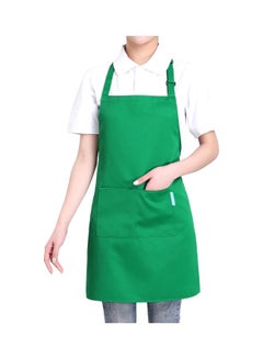 Buy 2-Piece Cooking Apron With Adjustable Neck Belt Green 66x66x75centimeter in Saudi Arabia