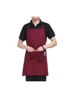 Buy Cooking Apron With Adjustable Neck Belt Red 66x66x75cm in Egypt