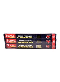 Buy 3-Piece Aluminium Foil Set Silver in Saudi Arabia