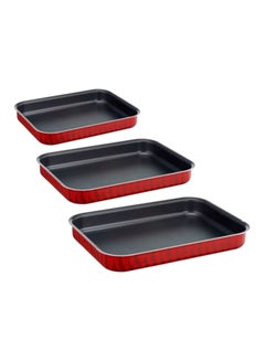 Buy 3-Piece Oven Dish Set Red in UAE