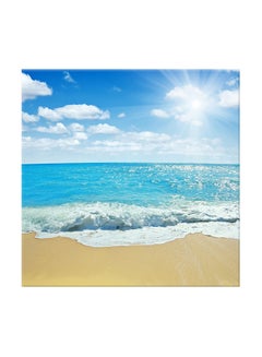 Buy Sunny Day On The Sea And Beach Photo Art Canvas Painting Blue 80x80centimeter in UAE