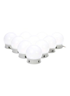 Buy 10-Piece LED Vanity Dimmable Mirror Light Set White 50x45x38mm in Egypt