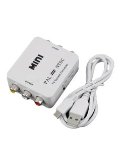 Buy Mini PAL To NTSC Converter Adapter With Data Cable White in Saudi Arabia