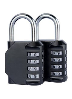 Buy 2-Piece 4 Digit Padlocks Black in Saudi Arabia