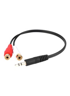 Buy 2-RCA Male To Female Audio Jack Stereo Cable Black/White/Red in Saudi Arabia