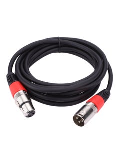 Buy Microphone Mixer XLR Male To Female Plug Balanced Patch Flex Cable Black/Red in UAE