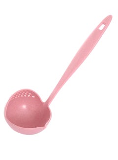 Buy 2 In 1 Kitchen Long Handle Colander Soup Spoon With Filter Pink in UAE