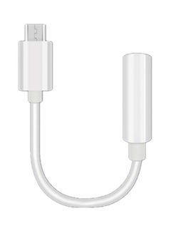 Buy Type-C To 3.5MM Headphone Jack Adapter Cable White in UAE