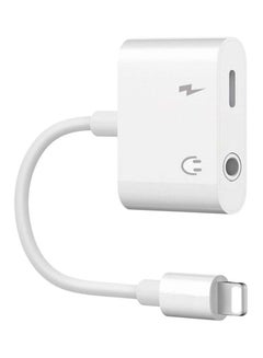 Buy 2-In-1 3.5mm Lightning To Audio Headphone Jack Adapter Splitter For Apple iPhone X/8/8 Plus/7 White in Egypt