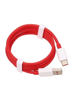 اشتري كابل شحن بمنفذ USB وType-C لهاتف ون بلس 6T/6/5/5T أحمر/أبيض في السعودية