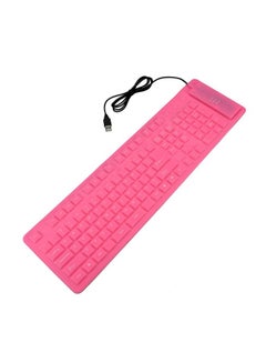 Buy USB Wired Foldable Keyboard Pink in UAE