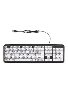 اشتري لوحة مفاتيح سلكية بمنفذ USB أبيض/أسود في الامارات
